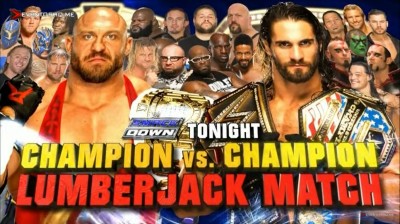 Ryback Vs Seth Rollins - Lumberjack Match - Campeón Vs Campeón - SmackDown 10/09/2015