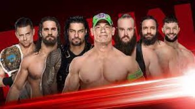 Roman Reigns Vs Seth Rollins Vs Elias Vs Finn Bálor Vs The Miz Vs Braun Strowman - Gauntlet Match - RAW 19/02/2018