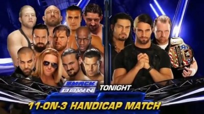 ROSTER DE SMAK DOWN VS THE SHIELD-SMACKDOWN 2014 SMACKDOWN 2014-11-ON-3 HANDICAP MATCH