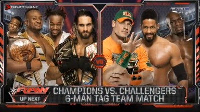 John Cena y Prime Time Players Vs Seth Rollins y The New Day - RAW 07/09/2015