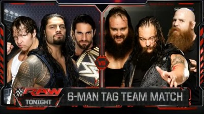 Roman Reigns, Dean Ambrose y Seth Rollins Vs The Wyatt Family - RAW 19/10/2015