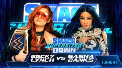 BECKY LYNCH VS SASHA BANKS - SMACK DOWN SUPERSIZED 15 DE OCTUBRE DE 2021