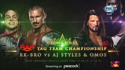 RK-Bro Vs AJ Styles y Omos - Campeonatos en Parejas de RAW - Crown Jewel 2021
