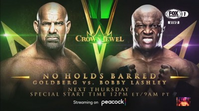 Goldberg Vs Bobby Lashley - No Holds Barred Falls Count Anywhere - Crown Jewel 2021