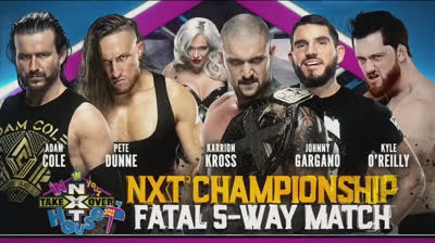 Karrion Kross vs Pete Dunne vs Johnny Gargano vs Kyle O'Reily VS Adam Cole NXT Championship Match