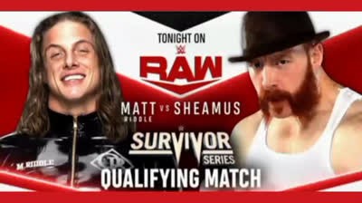 RIDDLE VS  SHEAMUS -RAW 26 DE OCTUBRE DE 2020 - QUALIFYING SURVIVOR SERIES 2020
