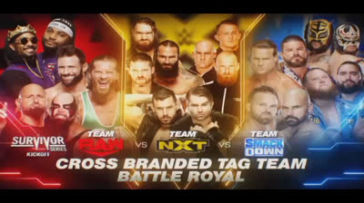TAG TEAM BATTLE ROYAL - RAW VS NXT VS SMACK DOWN - SURVIVOR SERIES 2019 KICK OFF