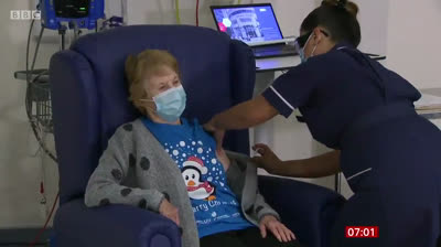 Margaret Keena is the first person in the world to be vaccinated against Coronavirus