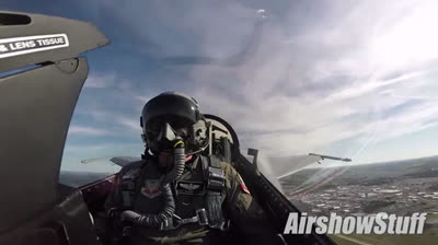 F-16 Cockpit Cam - Aerobatics and Heritage Flight w/P-51 Mustang - EAA AirVenture Oshkosh 2016