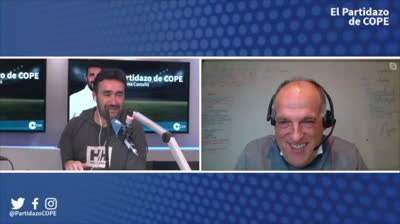 Tebas con Juanma Castaño en el partidazo de Cope