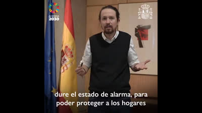 Pablo Iglesias anuncia la suspensión de desahucios y la prohibición de cortar la luz, agua y gas