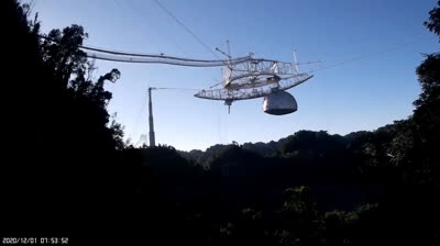 Footage of Arecibo Observatory telescope collapse