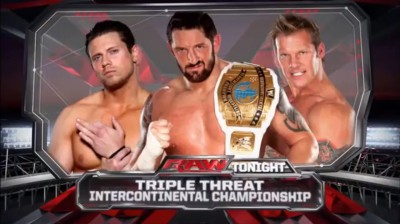 Wade Barrett Vs The Miz Vs Chris Jericho - Campeonato Intercontinental - RAW 18/03/2013