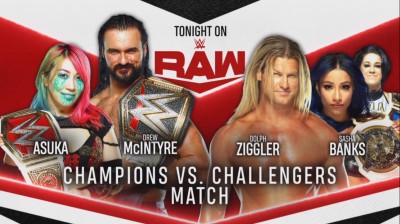 Drew McIntyre y Asuka Vs Dolph Ziggler y Sasha Banks - RAW 29/06/2020