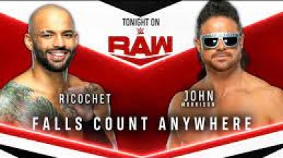 Ricochet Vs John Morrison - Falls Count Anywhere - RAW 12/07/2021