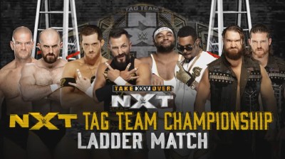 The Street Profits Vs Danny Burch y Oney Lorcan Vs The Undisputed Era Vs The Forgotten Sons - Ladder Match - Campeonatos en Pareja de NXT - NXT TakeOver XXV