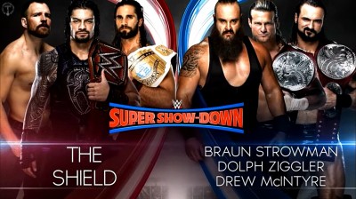The Shield Vs Braun Strowman, Drew McIntyre y Dolph Ziggler - Super ShowDown 2018