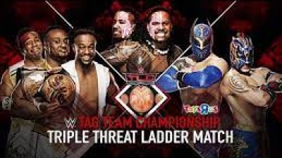 The New Day Vs The Usos Vs Lucha Dragons - Ladder Match - Campeonatos en Parejas de WWE - TLC 2015