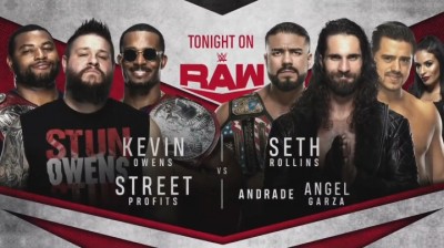 KEVIN OWENS OWENS & STREET PROFITS VS SETH ROLLINS & ANDRADE & ANGEL GARZA - RAW 30 DE MARZO DE 2020