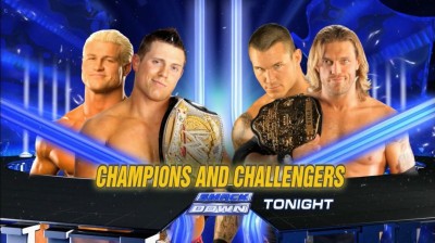 DOLPH ZIGGLER & THE MIZ VS EDGE & RANDY ORTON - SMAC DOWN 28 DE ENERO DE 2011