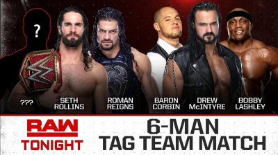 ROMAN REIGNS & SETH ROLLINS & AJ STYLES VS DREW MCINTYRE & BOBBY LASHLEY & BARON CORBIN - RAW 15 DE ABRIL DE 2019