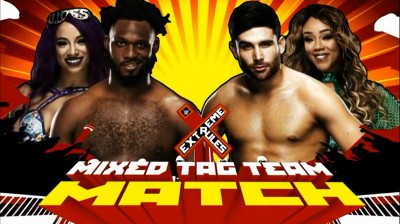 Rich Swann y Sasha Banks Vs Noam Dar y Alicia Fox - Extreme Rules 2017